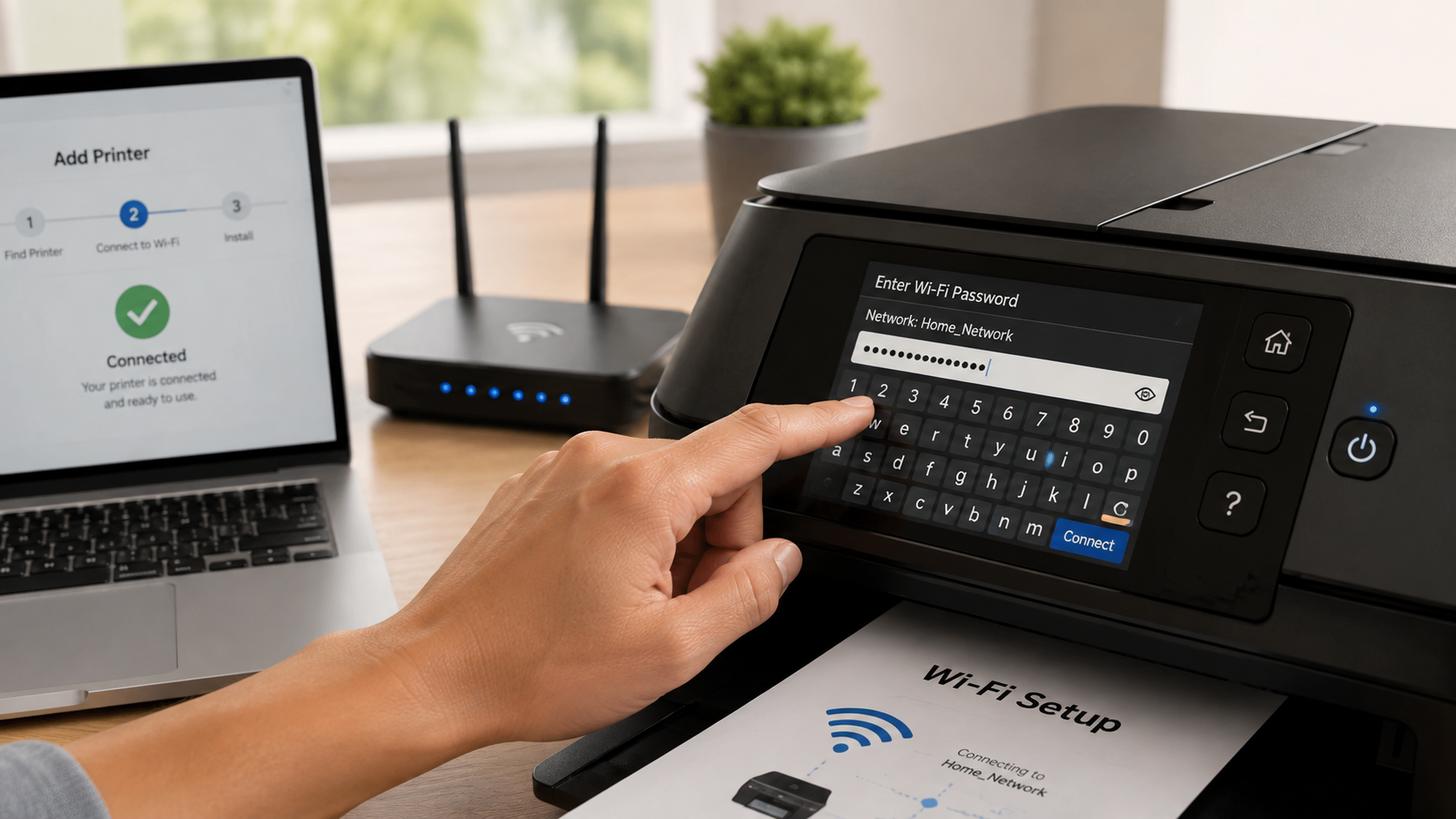Enter WiFi Password on Printer