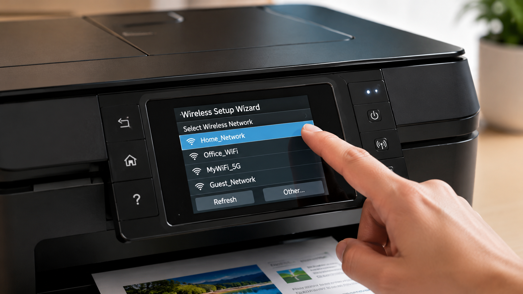 Wireless Printer Setup Menu